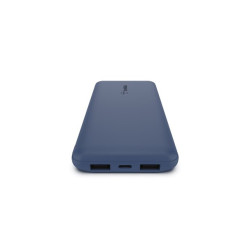 Belkin Batterie externe 3 ports 10K avec câble USB-A vers USB-C bleu