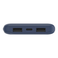 Belkin Batterie externe 3 ports 10K avec câble USB-A vers USB-C bleu